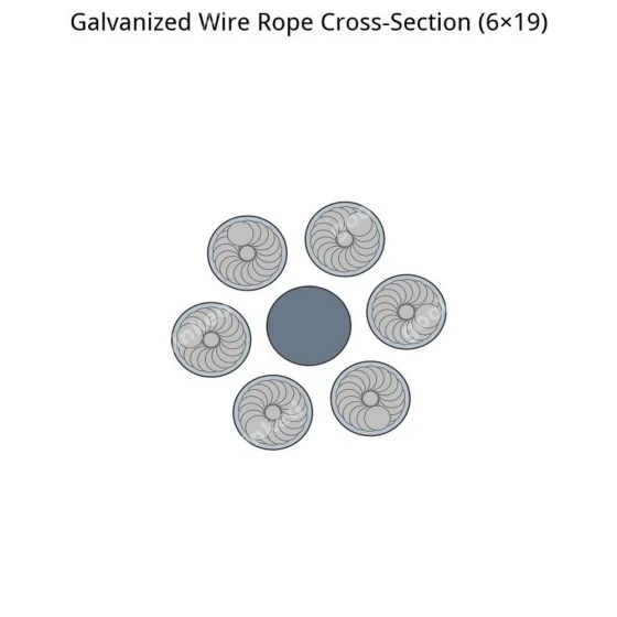Galvanized Wire Rope cross-section